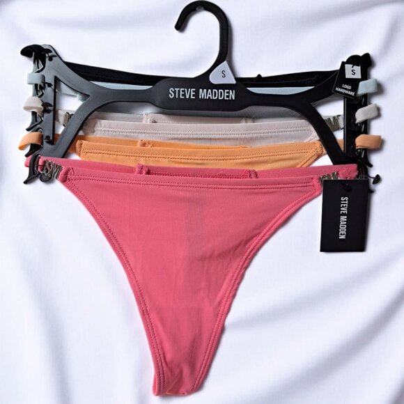 Steve Madden Small 5-Pack Logo Hardware Thongs NWT - Picture 4 of 8